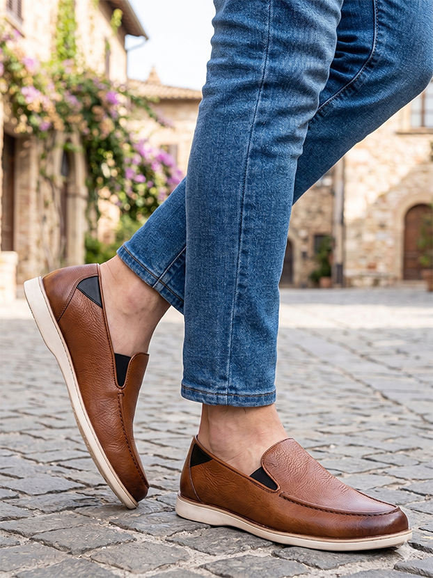 Alberto Torresi Tan Round Sneakers for Men