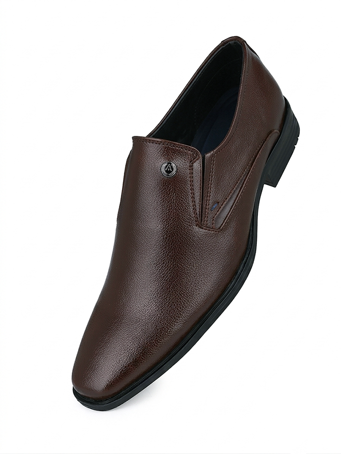 Alberto Torresi Fox leather Brown Slip On Formal Shoes