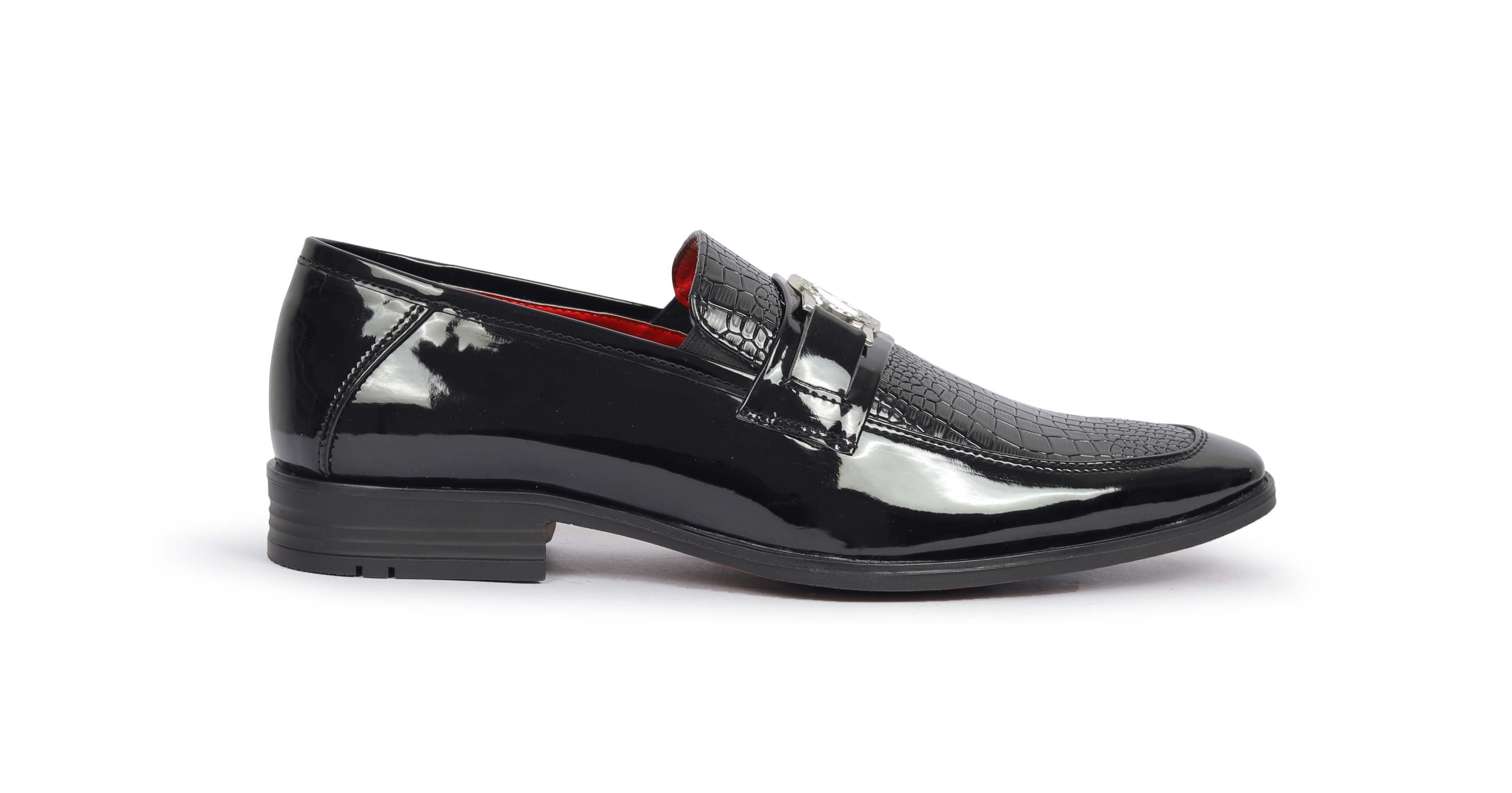 Alberto Torresi Wedding Black Patent Shoe With Metal Accent