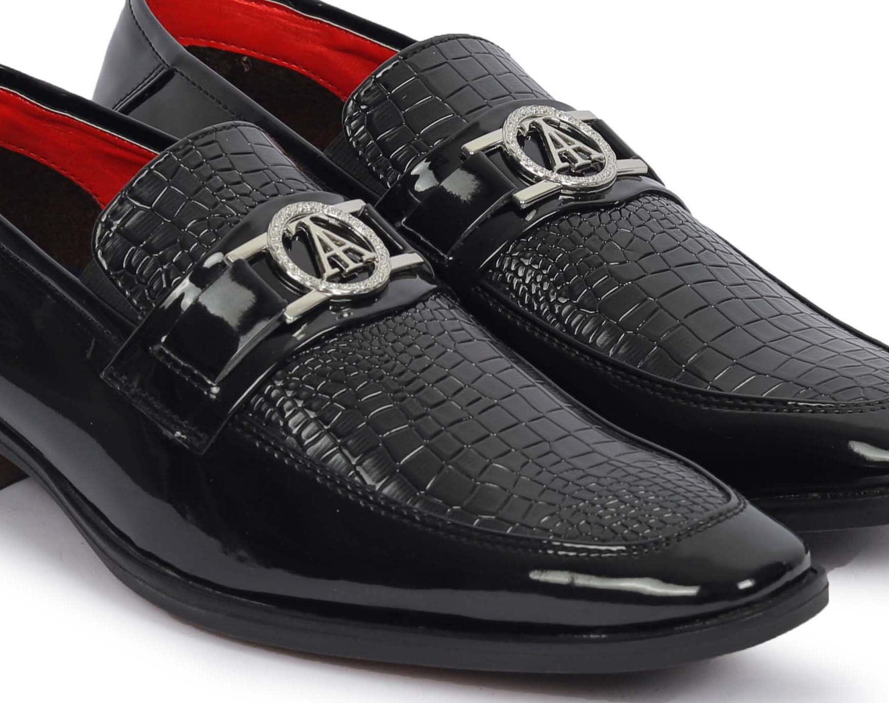 Alberto Torresi Wedding Black Patent Shoe With Metal Accent
