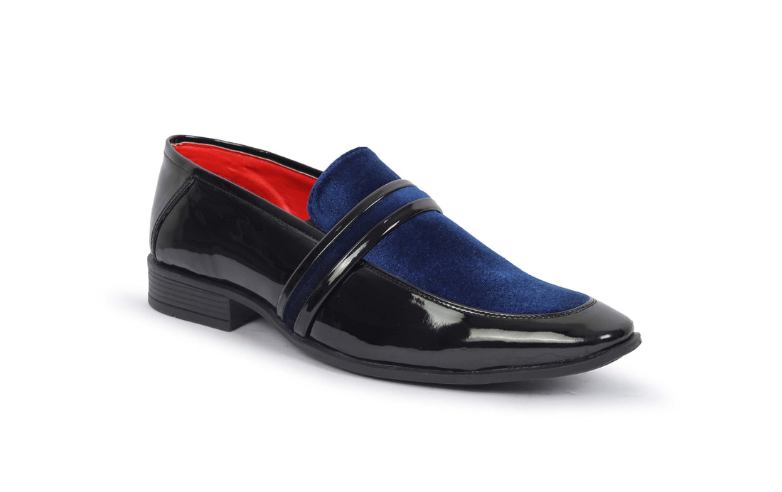 Alberto Torresi Wedding Black Patent Blue Suede Shoes