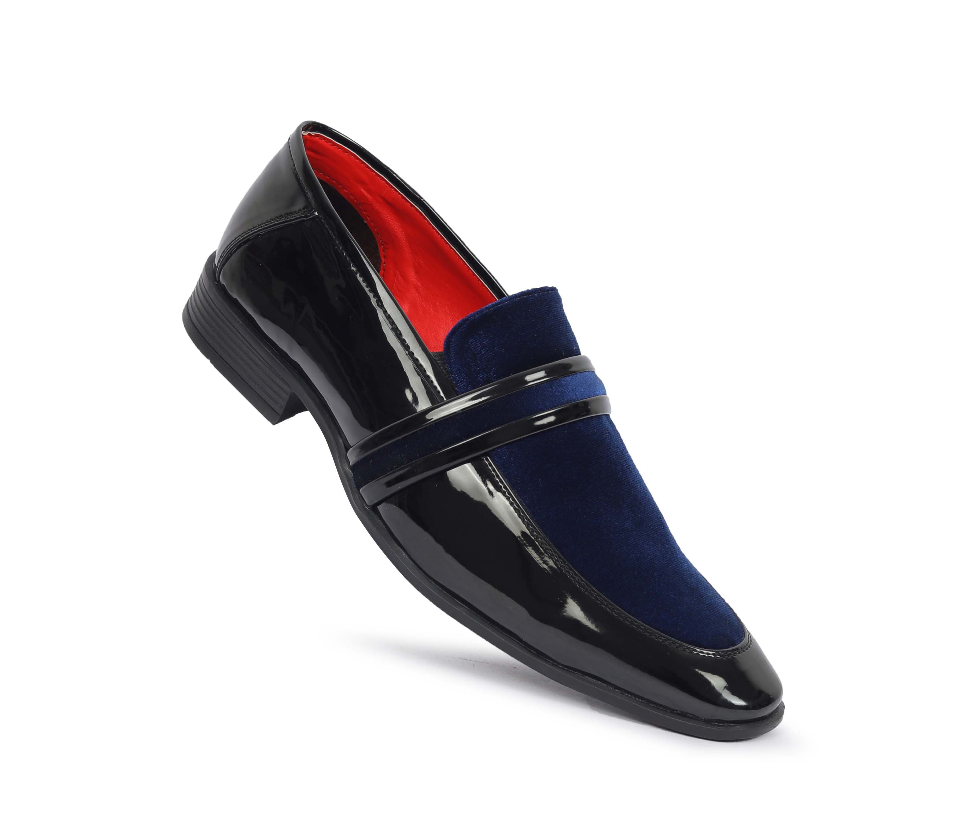 Alberto Torresi Wedding Black Patent Blue Suede Shoes