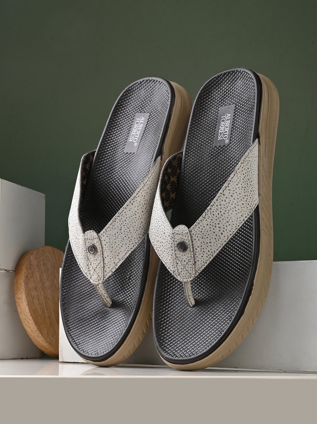 Alberto Torresi African Leather Thongs For Men With Extra Padded Flexible Footbeds Daily wear