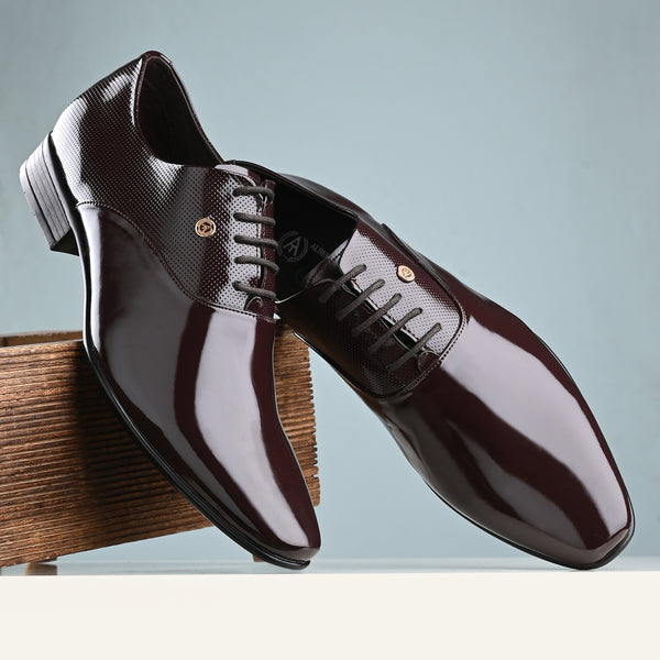 Cherry color on sale formal shoes