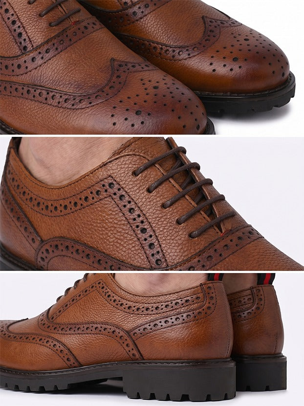 Alberto Torresi Latest Tan  Brogue Shoes With Padded Insole