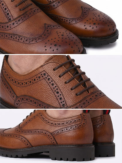 Alberto Torresi Latest Tan  Brogue Shoes With Padded Insole