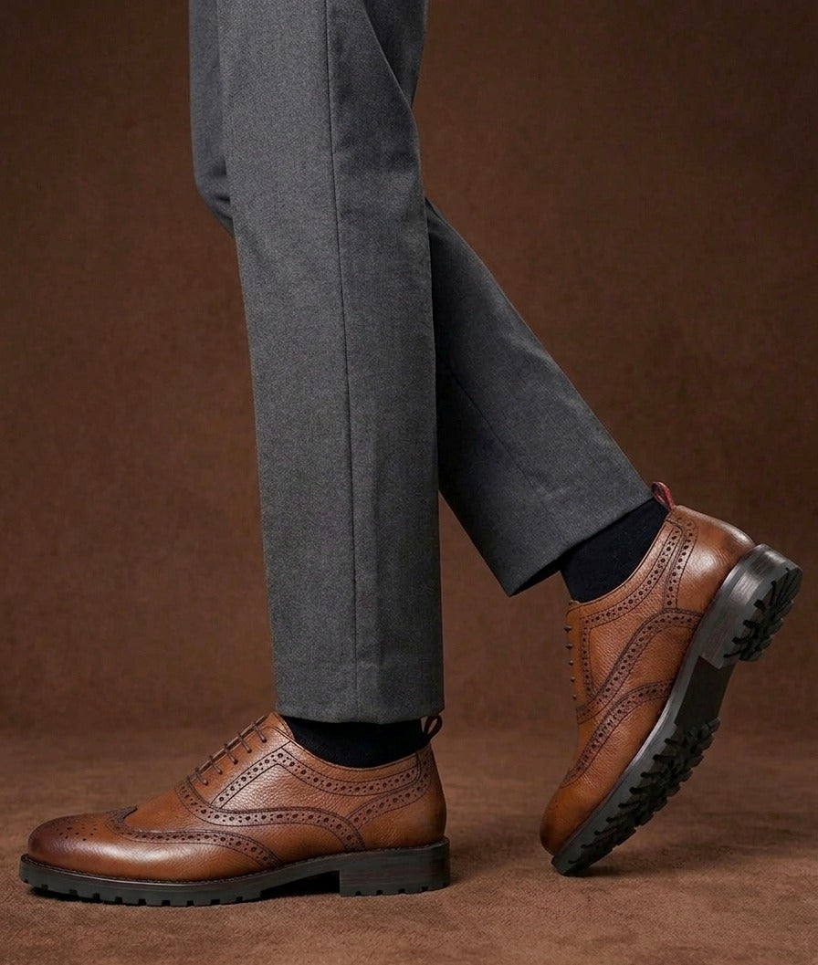 Alberto Torresi Latest Tan  Brogue Shoes With Padded Insole