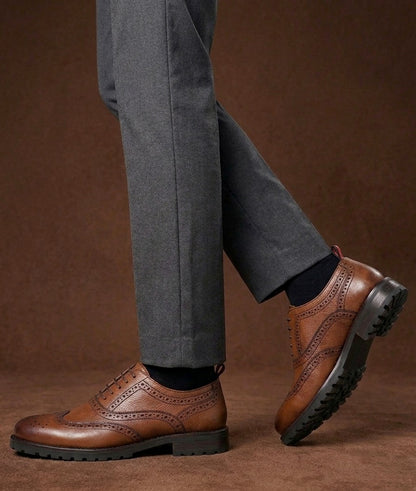 Alberto Torresi Latest Tan  Brogue Shoes With Padded Insole