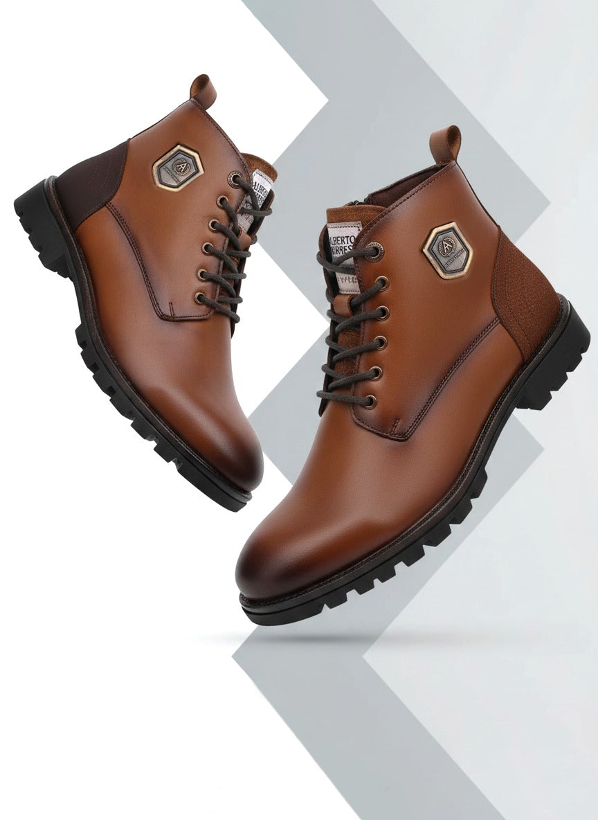 Alberto Torresi Headon Series Devl553 Pure Grain Leather Ankle Chukkas For Men