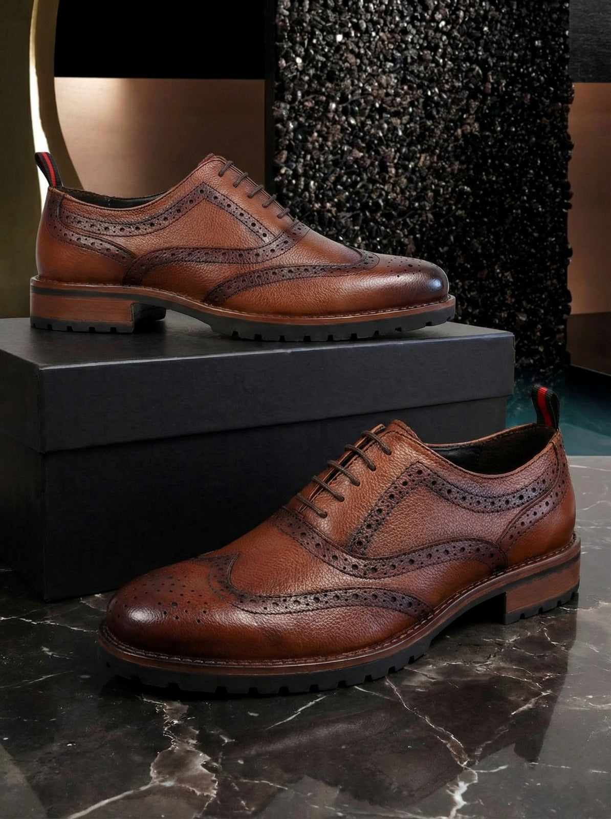 Alberto Torresi Latest Tan  Brogue Shoes With Padded Insole