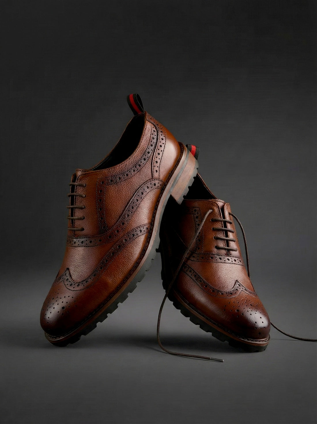 Alberto Torresi Latest Tan Brogue Shoes With Padded Insole