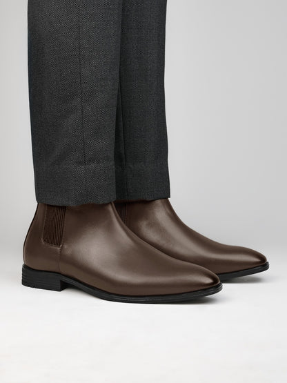 Alberto Torresi Synthetic Brown Chelsea Boots For Men