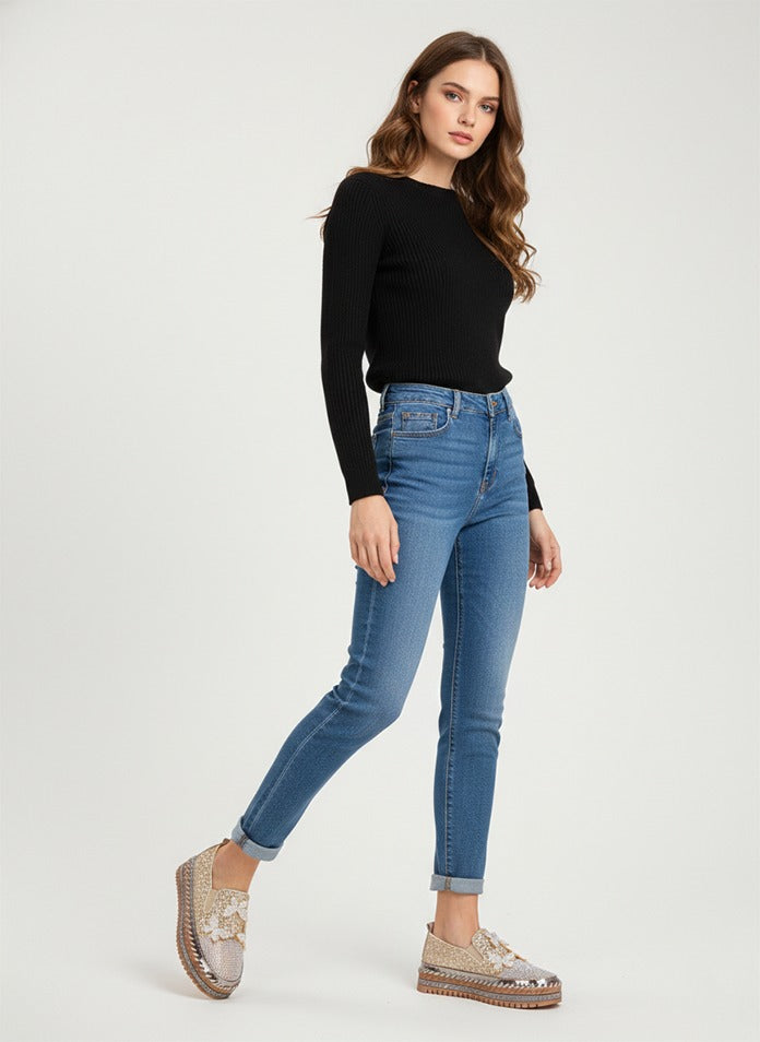 Women’s Gold Party Wear Embellished Moccasin Shoes