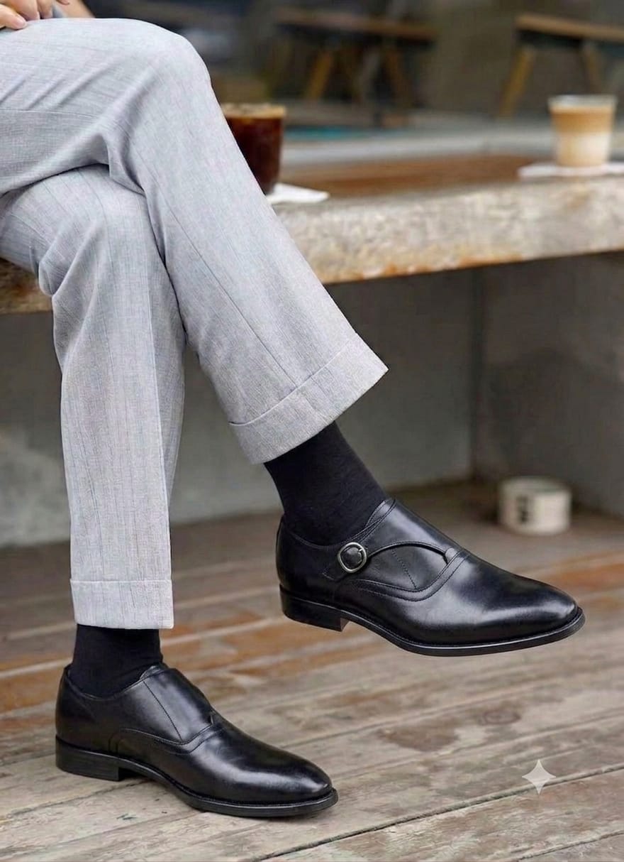 Alberto Torresi Hungary Series 606 Evergreen Black Formal Monk Shoes