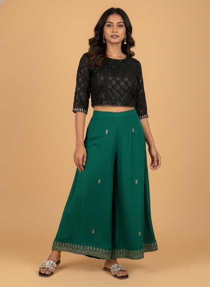 Empress Crystal-Embellished Gold Paisley Slides