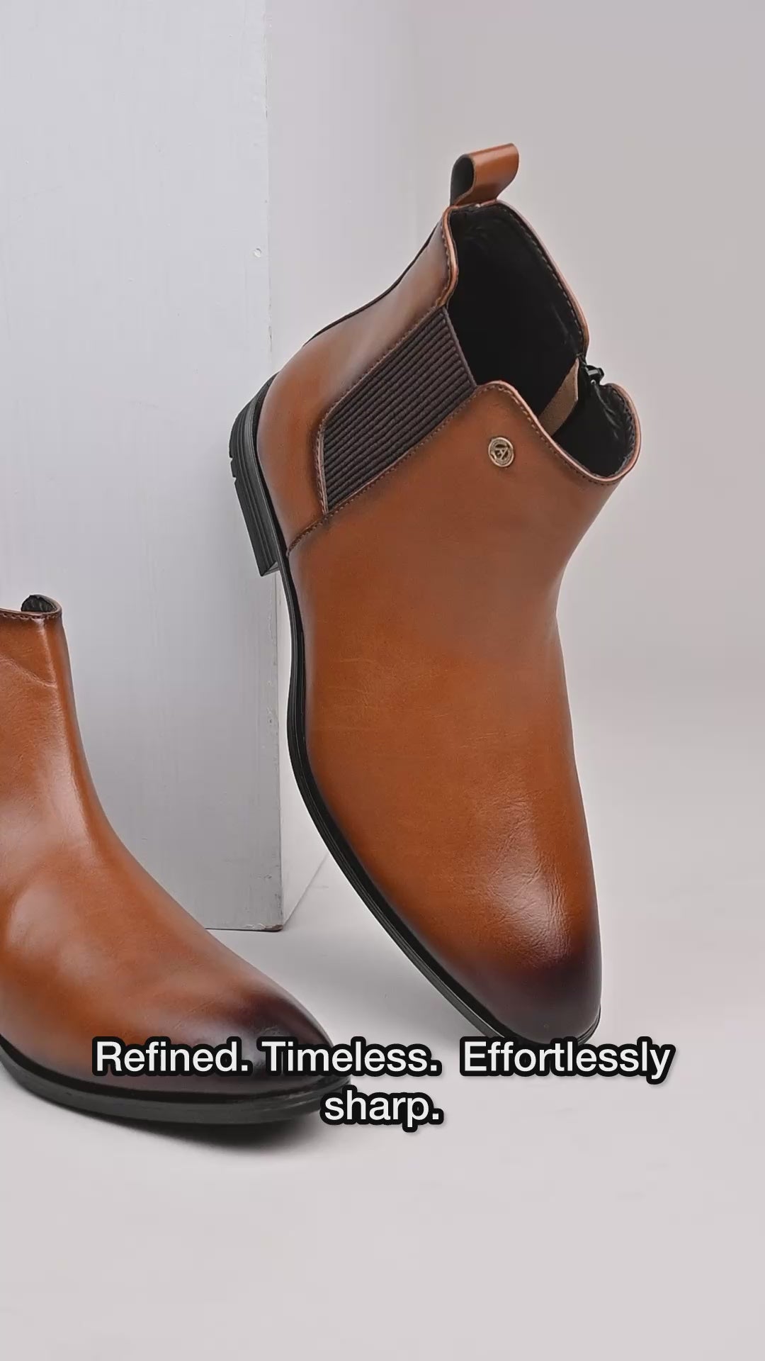 Alberto Torresi Synthetic Tan Chelsea Boots For Men