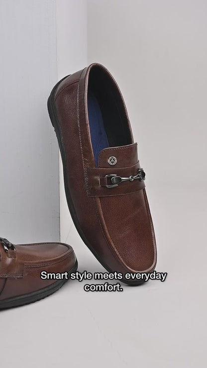 Alberto Torresi Brown Round Loafers for Men