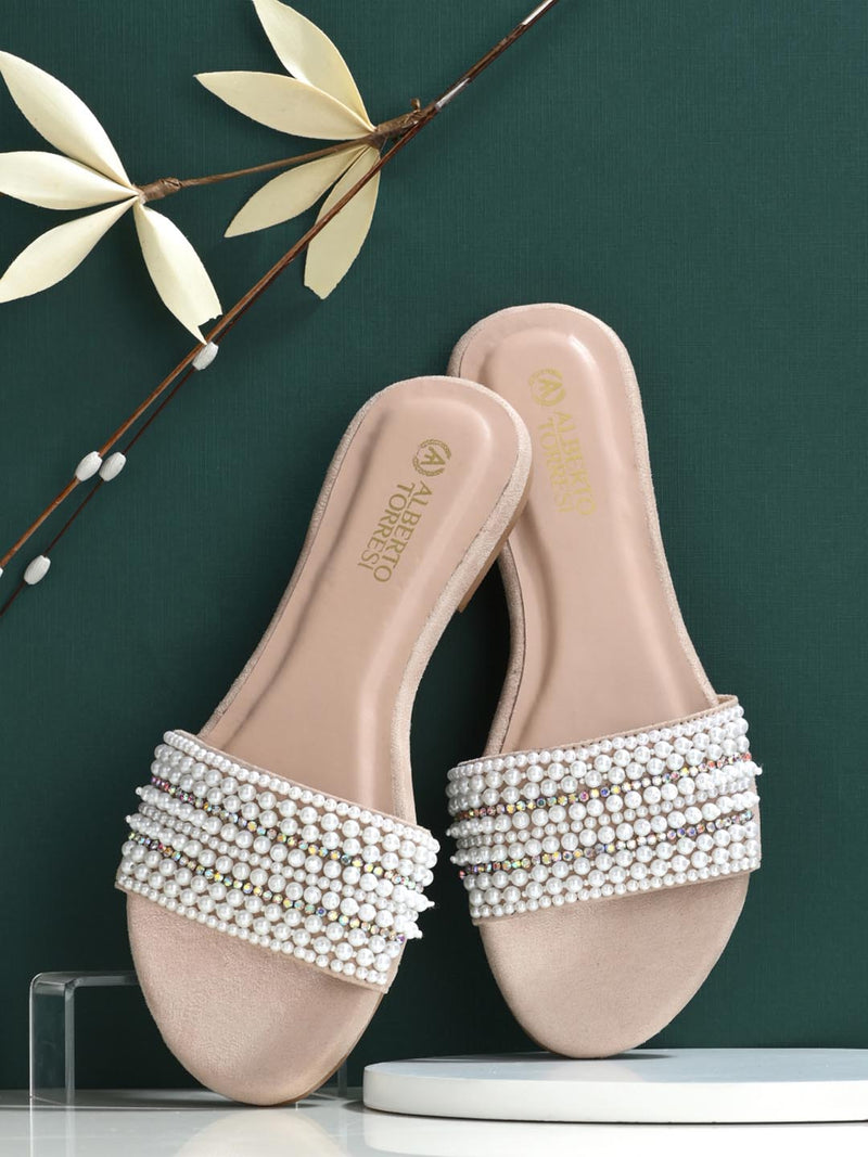 Womens beige hotsell flat sandals