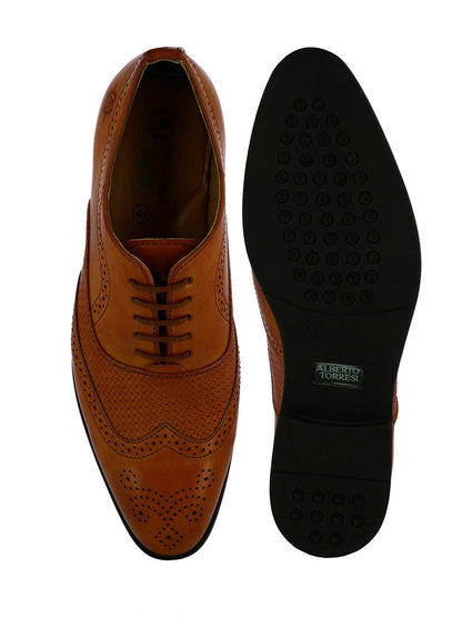 Tan Brogue Shoes For Men