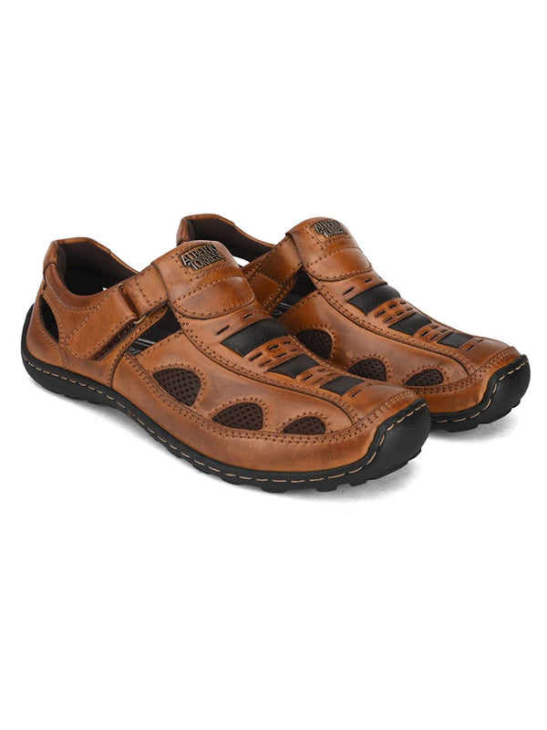 Men Leather Van Heusen Brown Sandal VHMMS00715 Size 8 9