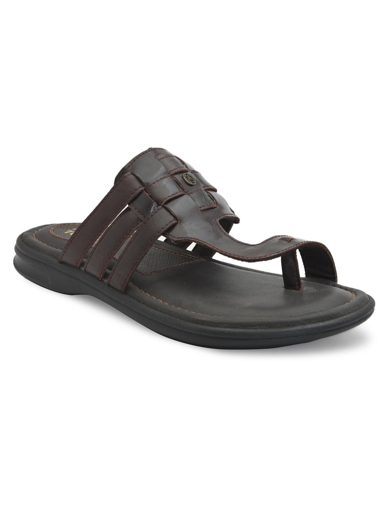 Alberto Torresi Javea Men s Brown Leather Slippers
