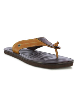 Alberto Torresi Men's Tan+Bordo Slippers