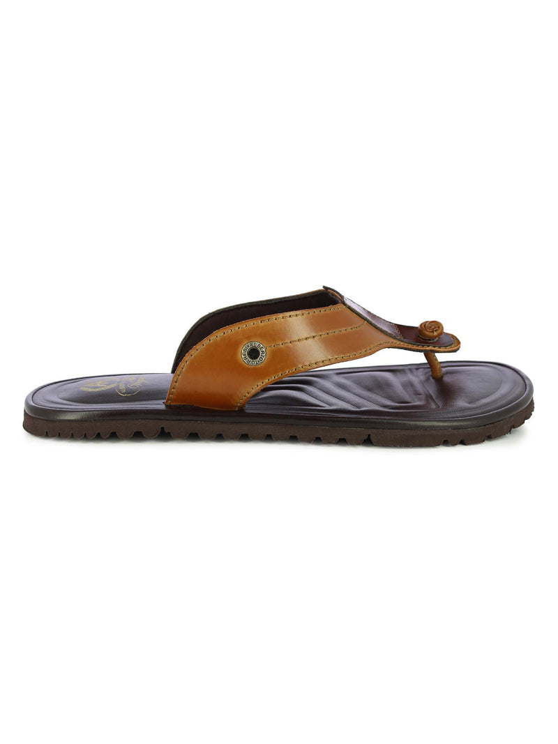 Alberto Torresi Men's Tan+Bordo Slippers