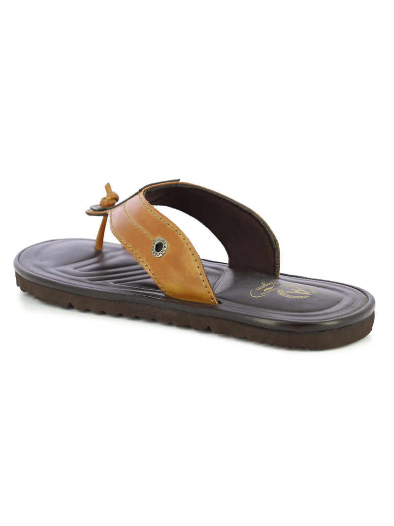 Alberto Torresi Men's Tan+Bordo Slippers