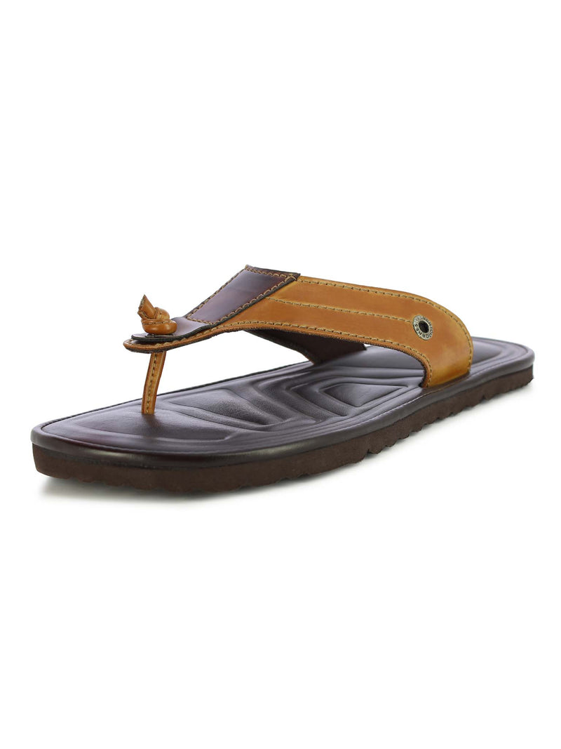 Alberto Torresi Men's Tan+Bordo Slippers