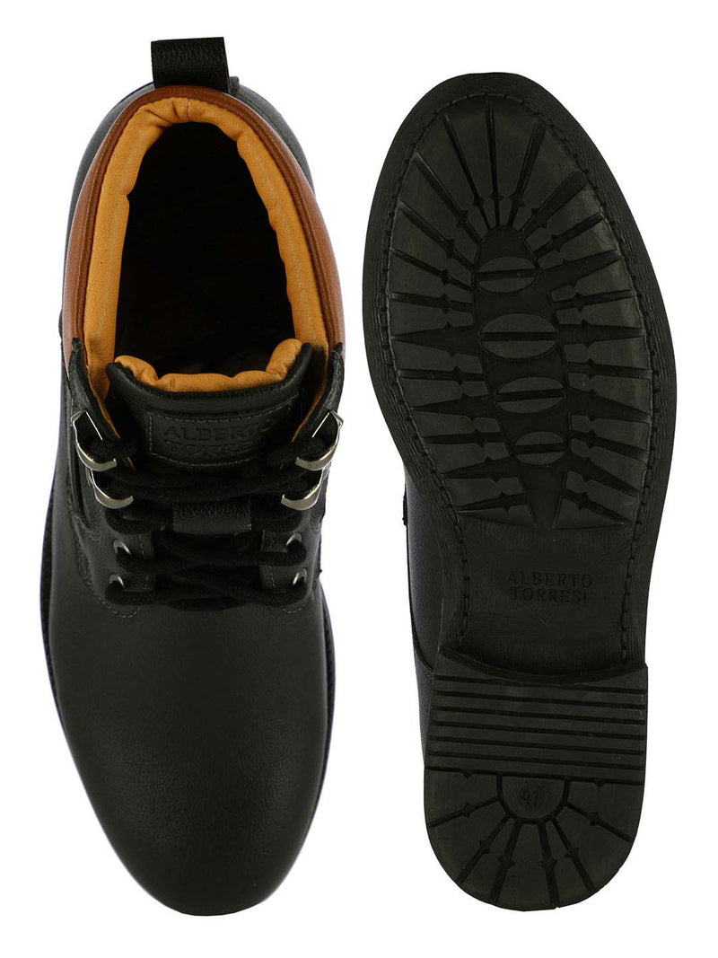 Alberto Torresi Men's Reynad Black And Tan Boots