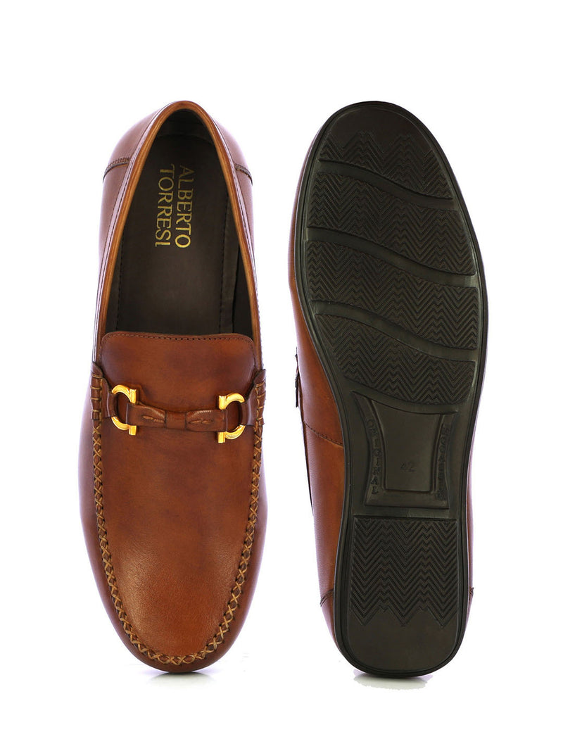 Men's Tan Leather Loafers