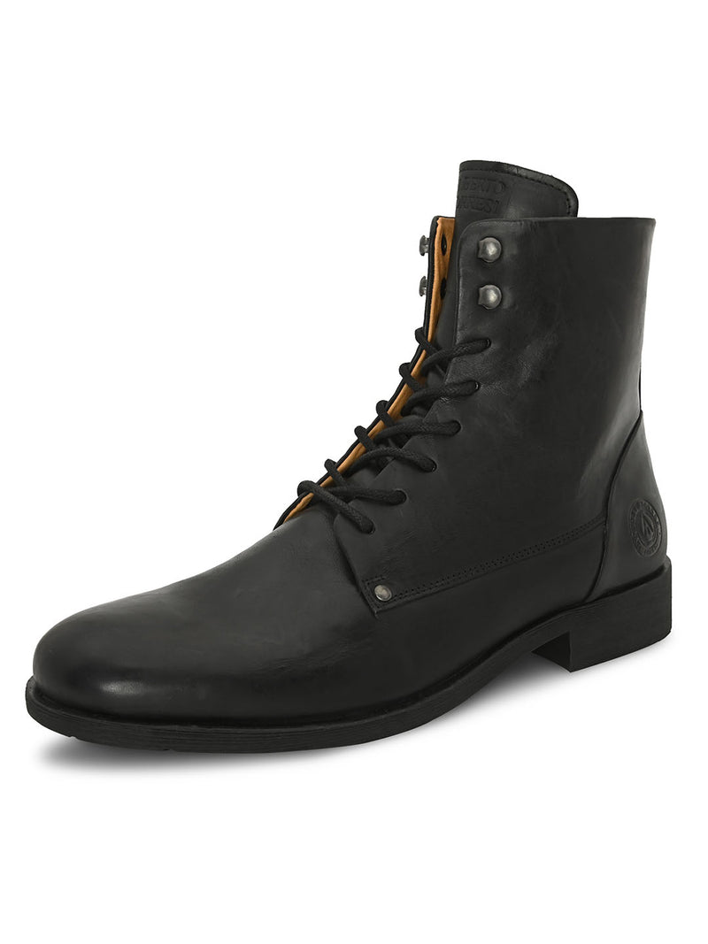 Black Men Lace Closure Boots