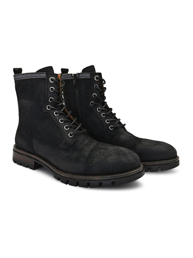 Black & Navy Boots