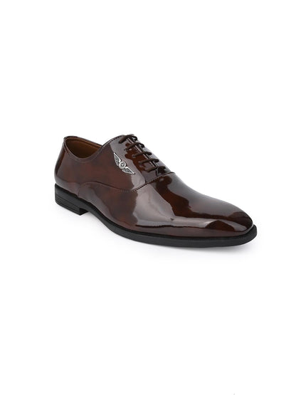 alberto torresi Alberto Torresi Brown Patent Lace up Formal Shoes