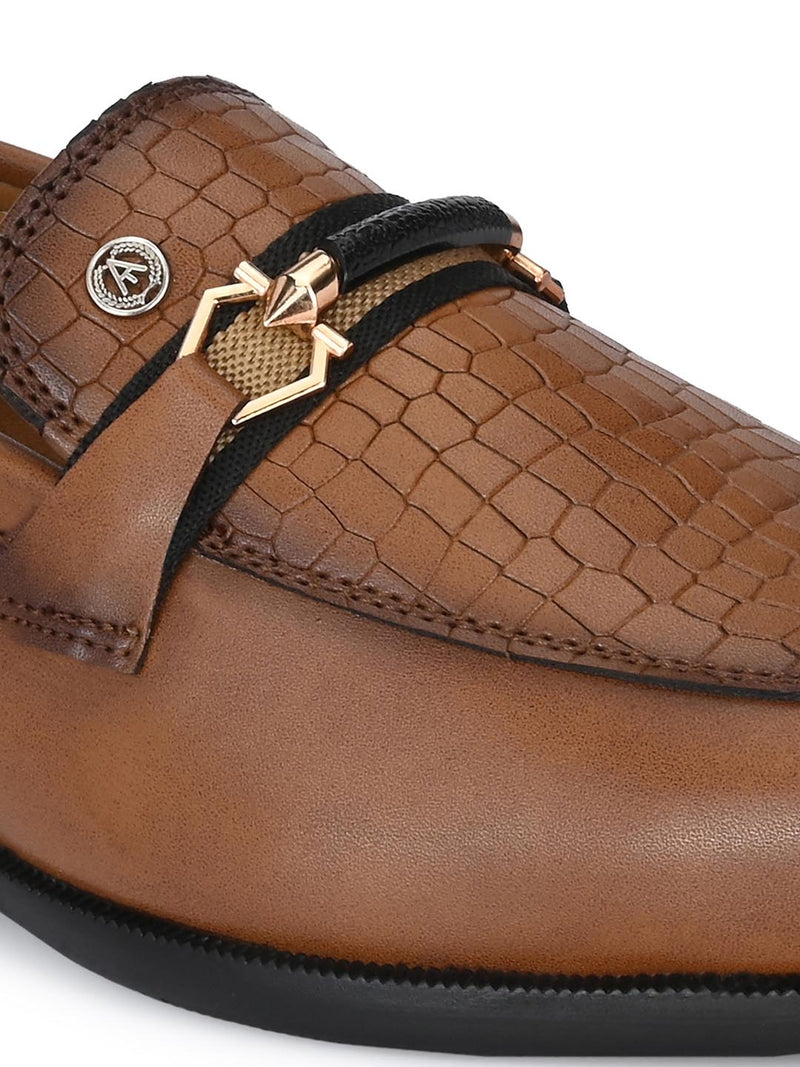 Alberto Torresi Men's Calabria Synthetic Tan Buckle Slip-Ons