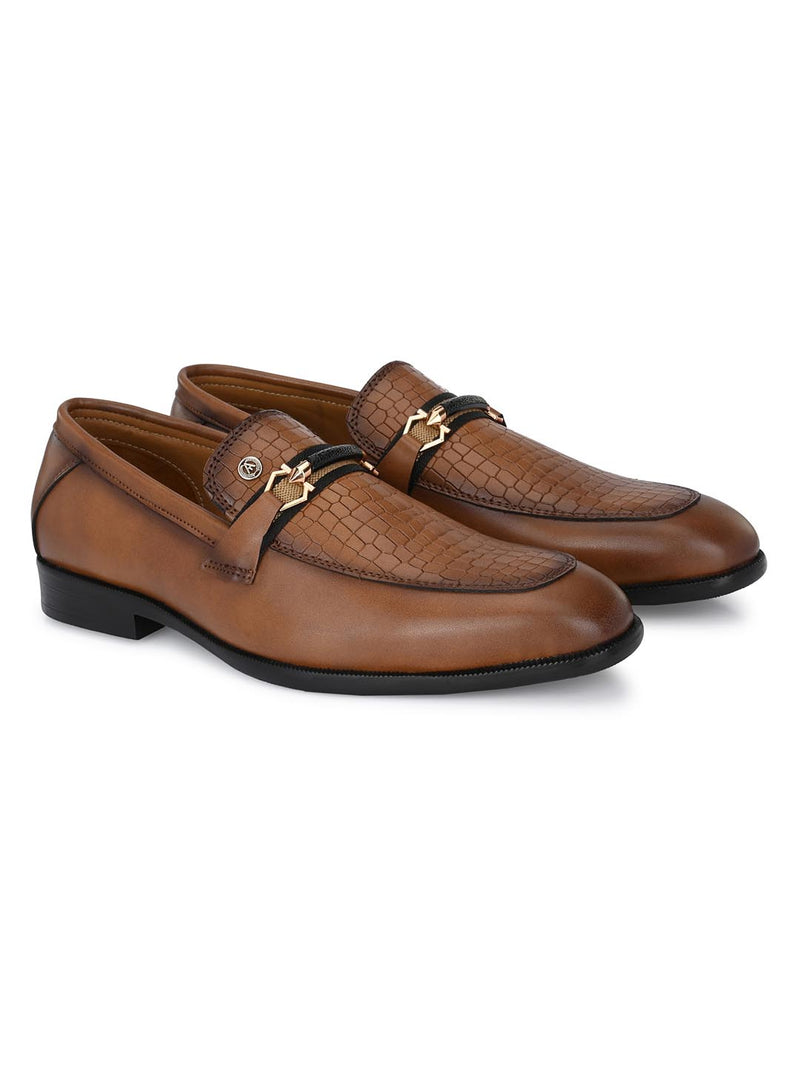 Alberto Torresi Men's Calabria Synthetic Tan Buckle Slip-Ons