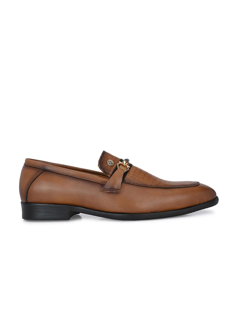 Alberto Torresi Men's Calabria Synthetic Tan Buckle Slip-Ons