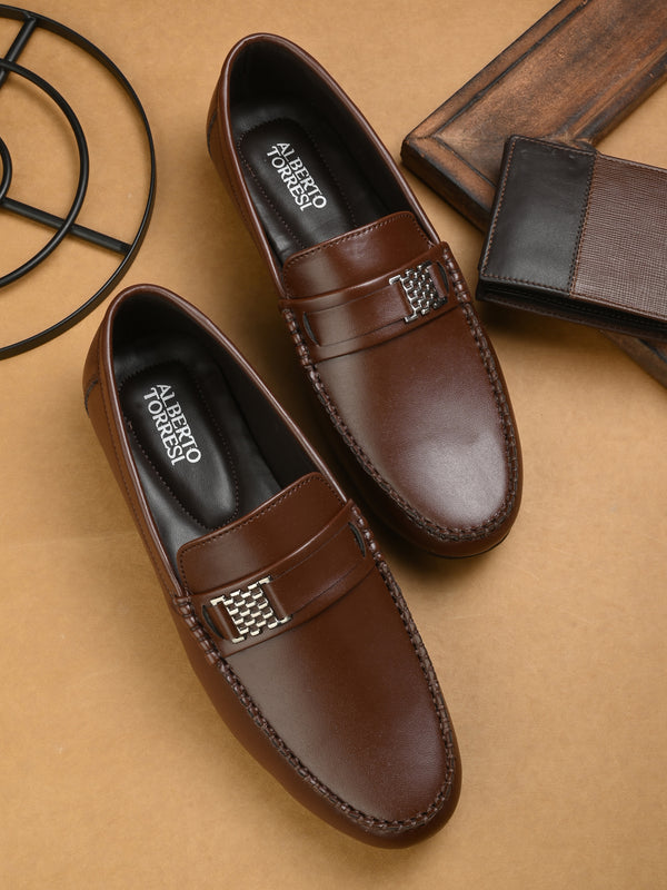 Alberto Torresi Synthetic Brown Loafers For Men