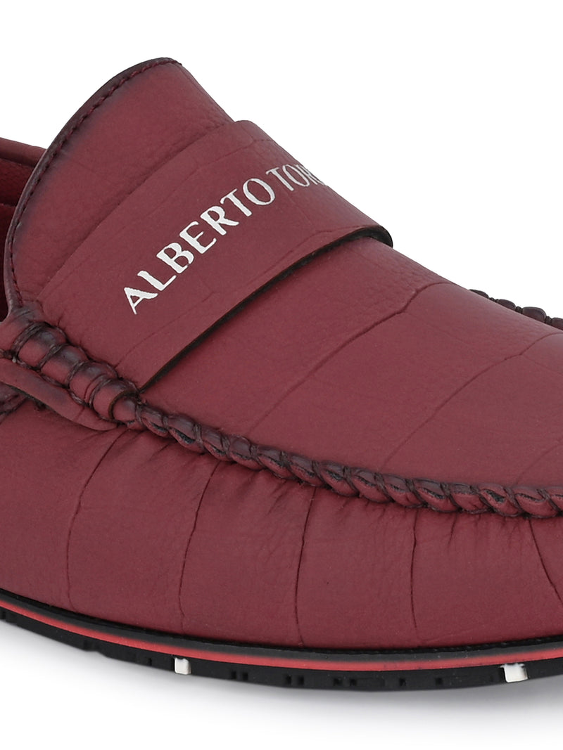 Alberto torresi Synthetic Bordo Casual Loafers